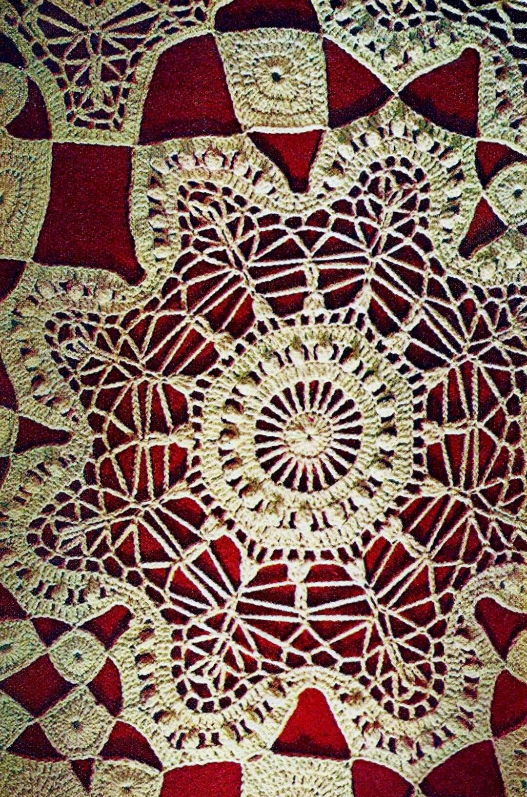 Crocheted Motif Bedspread Pattern Digital Download Vintage - Etsy