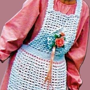Crocheted Pinafore Apron Pattern Digital Download Vintage Crochet Pattern