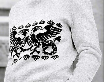 Patrón de suéter de punto para hombre, descarga digital, patrón de tejido vintage