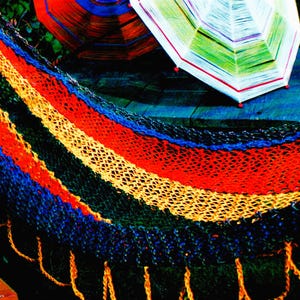 Knit Rainbow Stripe Hammock Pattern Digital Download Vintage Knitting Pattern