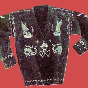 Knitted Men's Portuguese Fisherman Sweater Pattern Digital Download Vintage Knitting Pattern