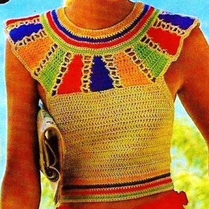 Padrão de Top Halter de Jugo Egípcio de Crochê Download Digital Padrão de Crochê Vintage