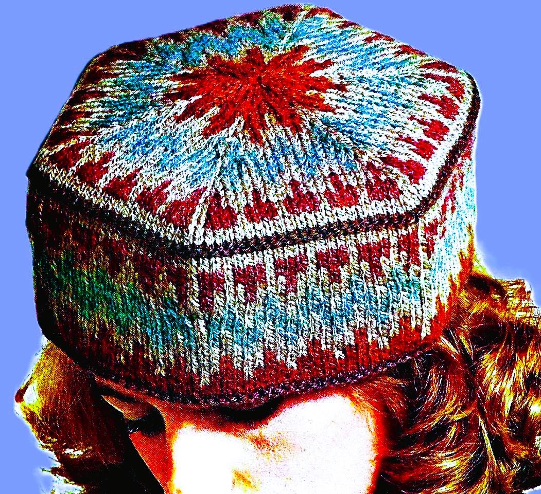 Knitted Pillbox Hat Digital Download Vintage Knitting