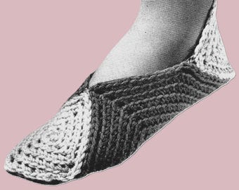 Patrón de pantuflas cuadradas de abuela tejidas a crochet, descarga digital, patrón de crochet vintage.