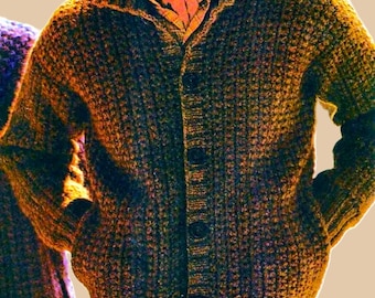 Crocheted and Knitted Men&#39;s Jacket Pattern Digital Download Vintage Crochet and Knit Pattern