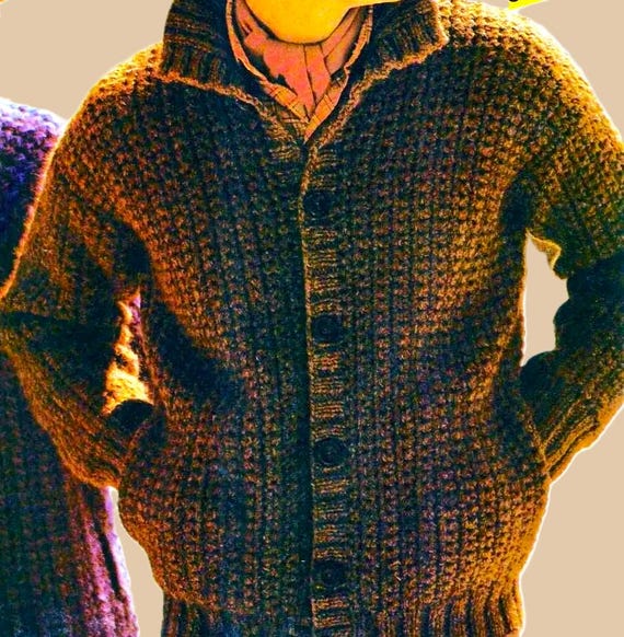 Chaqueta Sacos Tejidos A Crochet Para Hombre Saquito Buzos Tejidos