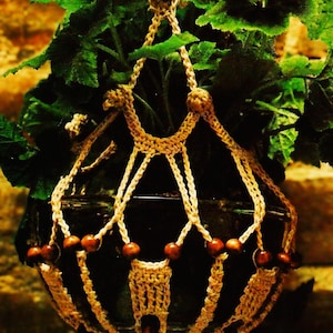 Crocheted Macrame-Look Plant Hangers Patterns Digital Download Vintage Crochet Pattern