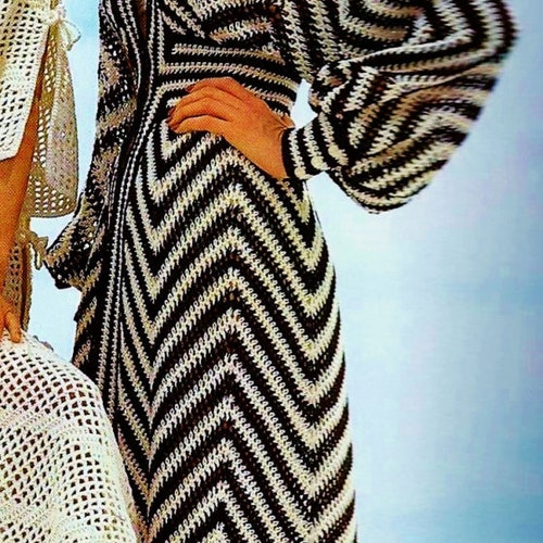 Crocheted Caftan Digital Download Vintage Crochet Pattern Etsy