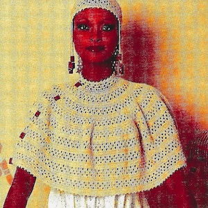 Crocheted Cape and Crocheted Beaded Hat Patterns Digital Download Vintage Crochet Pattern