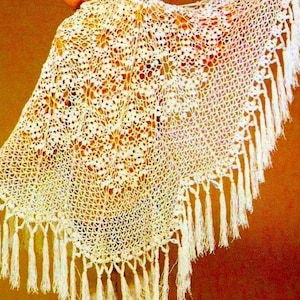 Crocheted Victorian Lace Shawl Pattern Digital Download Vintage Crochet Pattern