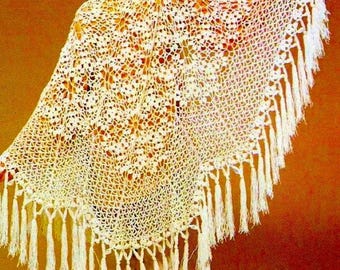 Crocheted Victorian Lace Shawl Pattern Digital Download Vintage Crochet Pattern