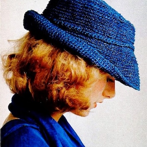 Crochet Fedora & Tweed Knit Cap Patterns: Vintage Digital Download