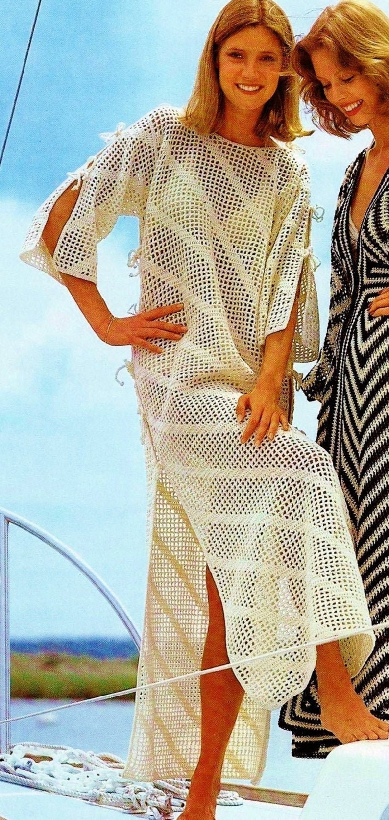 Crocheted Caftan Digital Download Vintage Crochet Pattern Etsy