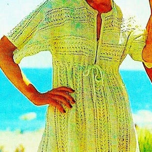 Knitted Beach Cover-up Digital Download Vintage Knitting Pattern