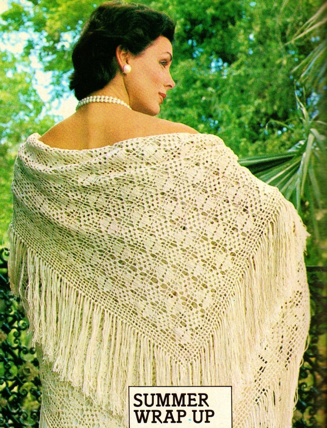 Crocheted Shawl Digital Download Vintage Crochet Pattern Etsy