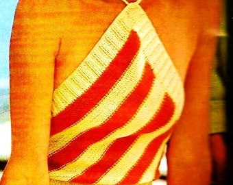 Knitted Halter Top Pattern Digital Download Vintage Knitting Pattern