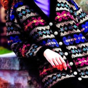 Knitted Cardigan Sweater Pattern Digital Download Vintage Knitting Pattern