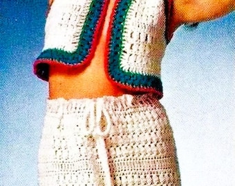 Crocheted Skirt and Vest Patterns Digital Download Vintage Crochet Pattern