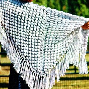 Patrón de chal de punto puff de crochet Descarga digital Patrón de crochet vintage