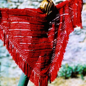 Crocheted Shawl Pattern Digital Download Vintage Crochet Pattern