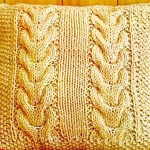 Easy Knitted Fisherman Cable Pillow Pattern Digital Download Vintage Knitting Pattern