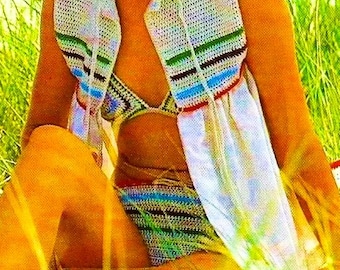 Crocheted Bikini Pattern with Cover-up and Blanket Patterns Digital Download Vintage Crochet Pattern