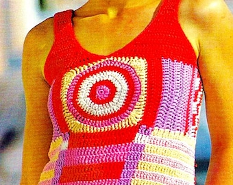 Crocheted Dress Pattern Digital Download Vintage Crochet Pattern