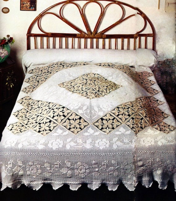 Lily #800 1940s 10 Projects Crocheted Bedspreads Vintage Book Download PDF 0150