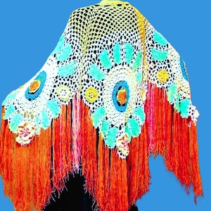 Crocheted Shawl Pattern Digital Download Vintage Crochet Pattern
