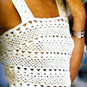 Crocheted Camisole Top Pattern Digital Download Vintage Crochet Pattern