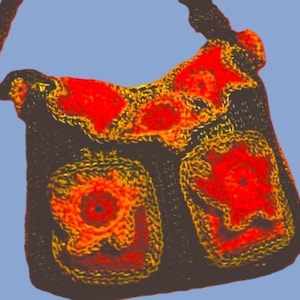 Patrón de bolso de hombro tejido a crochet Descarga digital Patrón de crochet vintage