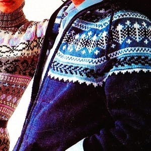 Knitted Men&#39;s Scandinavian Sweater Pattern Digital Download Vintage Knitting Pattern
