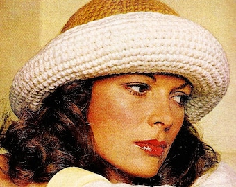 Crocheted Hat Pattern Digital Download Vintage Crochet Pattern