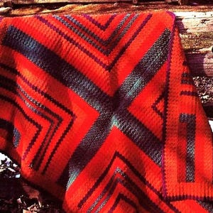 Crocheted Afghan Pattern Digital Download Vintage Crochet Pattern