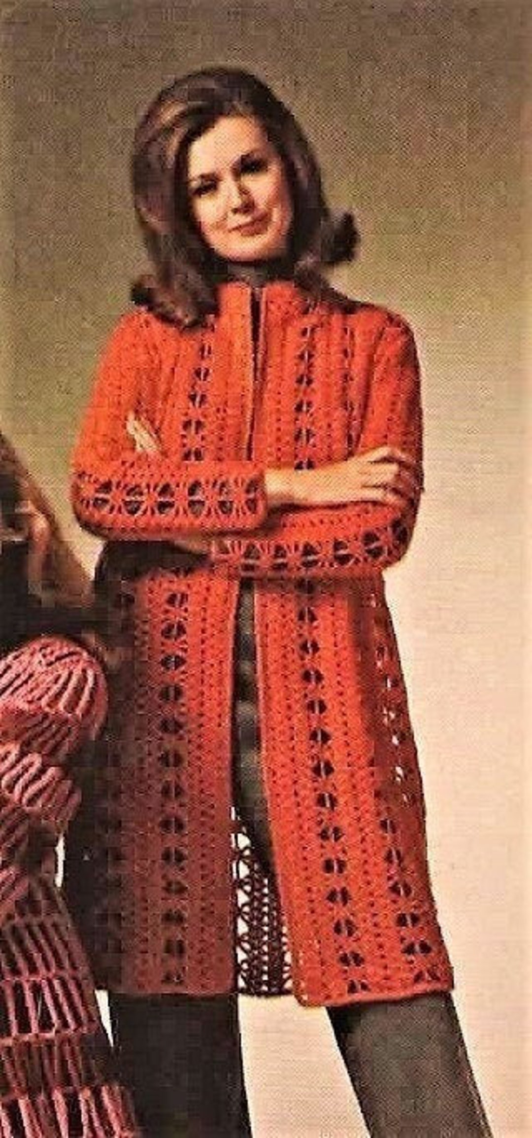 Crocheted Coat Pattern Digital Download Vintage Crochet Etsy