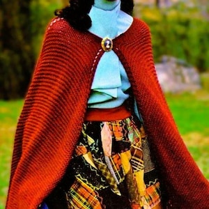 Very Easy Knitted Cape Pattern Digital Download Vintage Knitting Pattern