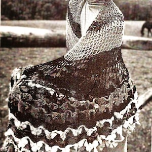 Einfache gehäkelte Schal-Muster-Digital Download Vintage Häkelanleitung