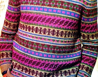 Knitted Men's Sweater Pattern Digital Download Vintage Knitting Pattern