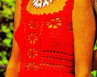 Crocheted Tank Top Pattern Digital Download Vintage Crochet Pattern