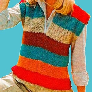 Easy Crocheted Vest Pattern Digital Download Vintage Crochet Pattern