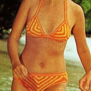 Crocheted Bikini Pattern Digital Download Vintage Crochet Pattern