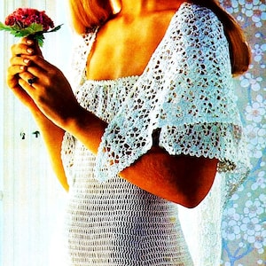Crocheted Dress with Shawl Patterns Digital Download Vintage Crochet Pattern