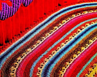 Crocheted Large Oval Rug Pattern Digital Download Vintage Crochet Pattern