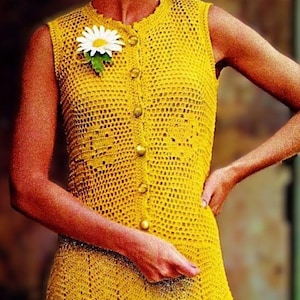 Crocheted Dress Pattern Digital Download Vintage Crochet Pattern