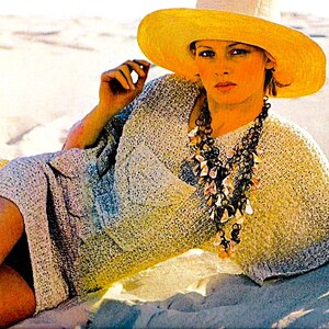 Very Easy Crocheted Beach Coverup Pattern Digital Download Vintage Crochet Pattern