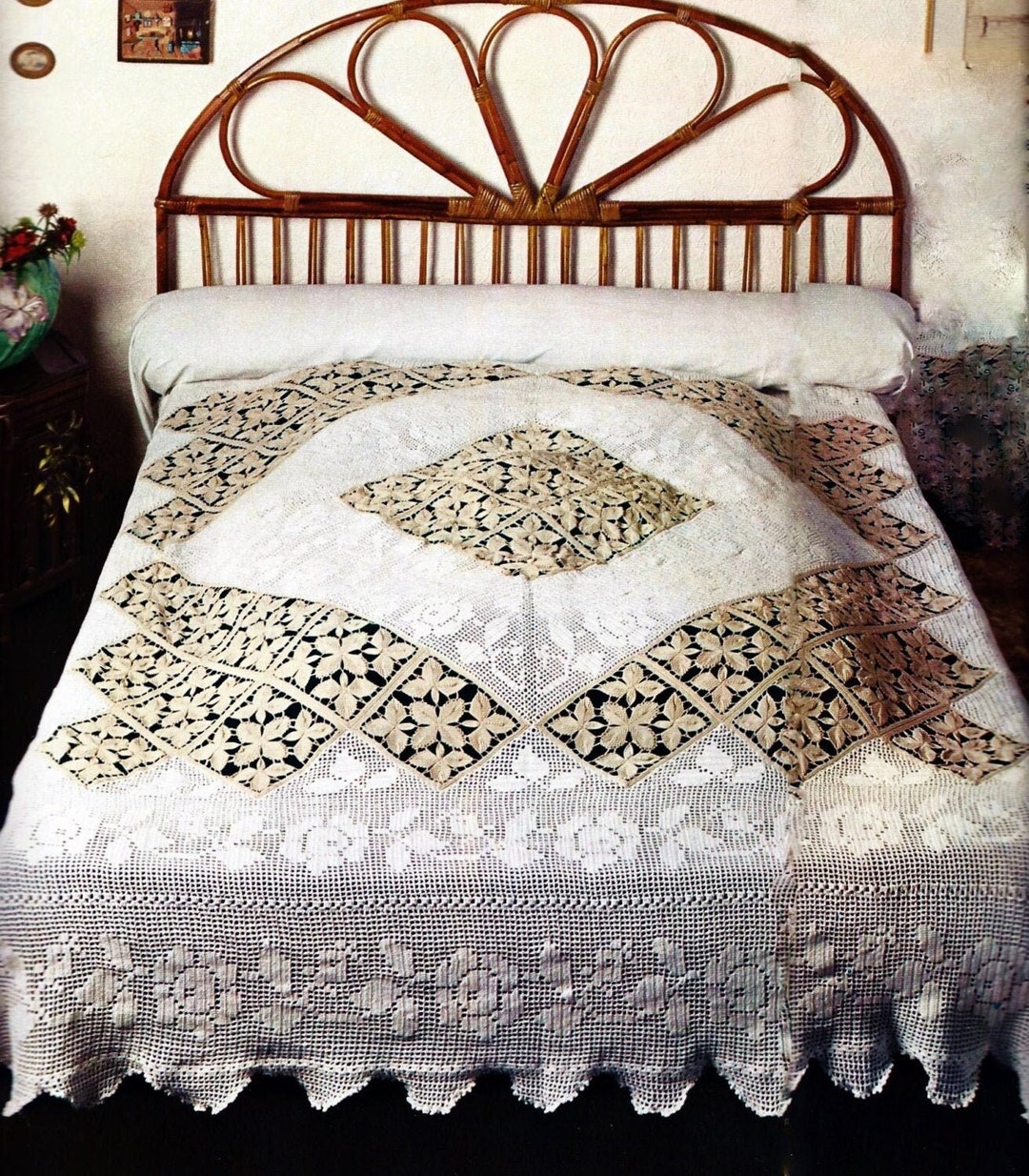 Crocheted Heirloom Irish Lace Bedspread Pattern Digital Download ...