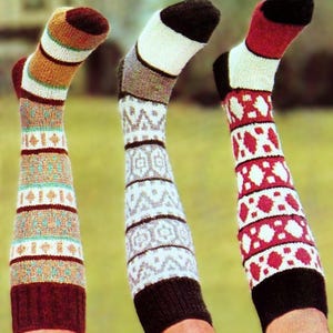 Knitted Knee Socks Patterns Digital Download Vintage Knitting Pattern