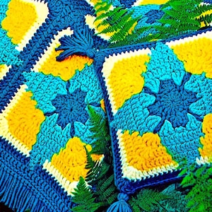 Einfache häkeln Afghan oder Teppich und Kissen Muster Digital Download Vintage Häkelanleitungen
