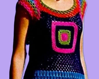 Crocheted Dress Pattern Digital Download Vintage Crochet Pattern