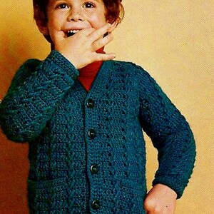 Crocheted Adult and Children's Sizes Cardigan Patterns Digital Download Vintage Crochet Pattern image 2